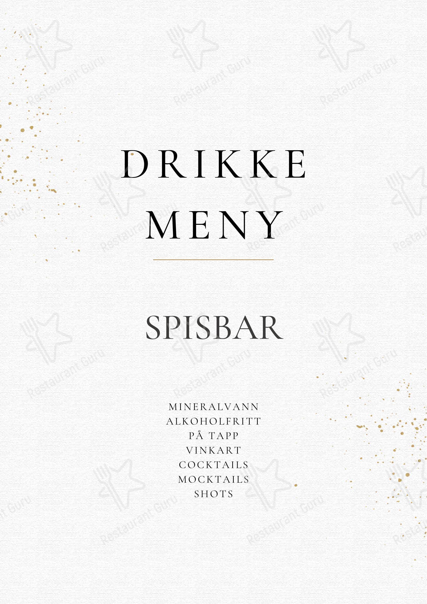 Spisbar в Оппдале - Меню напитков