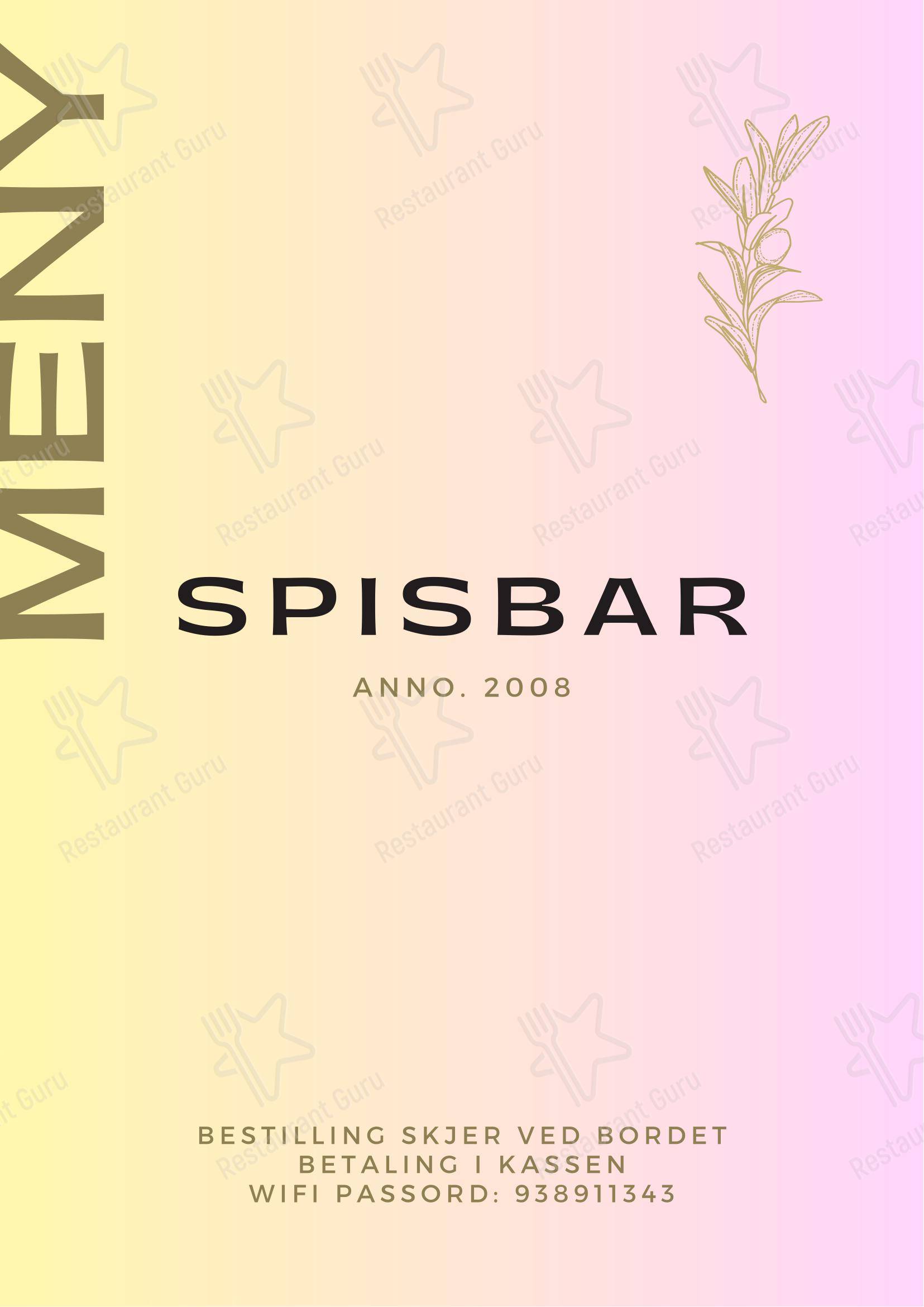 Spisbar в Оппдале - Основное меню