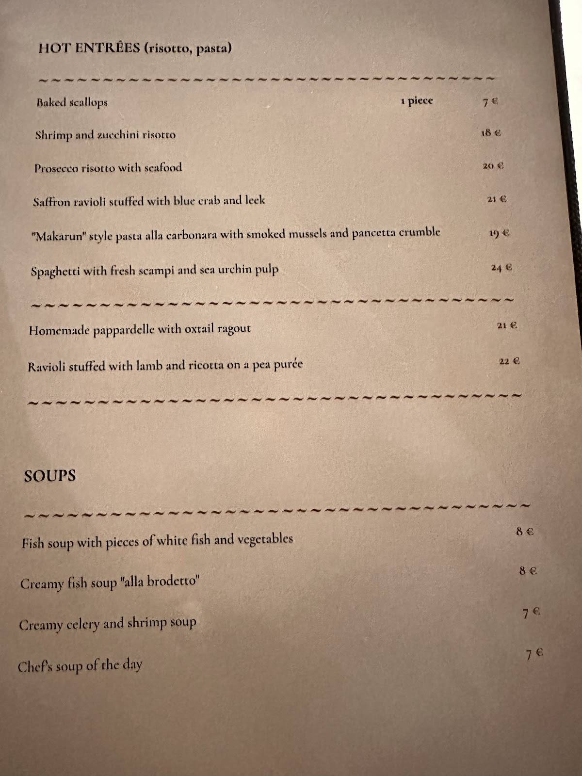 Restaurant Kadena меню