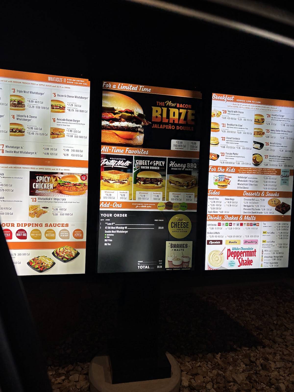 Whataburger меню