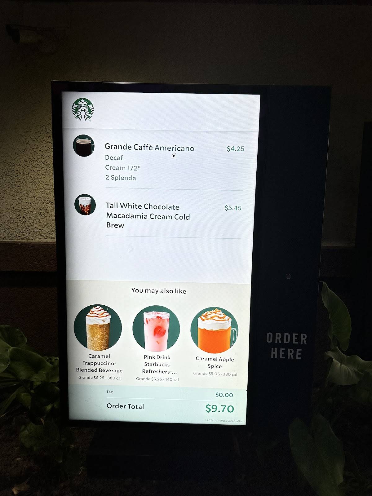 Starbucks Coffee Company меню