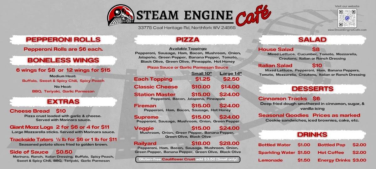 Steam Engine Cafe меню