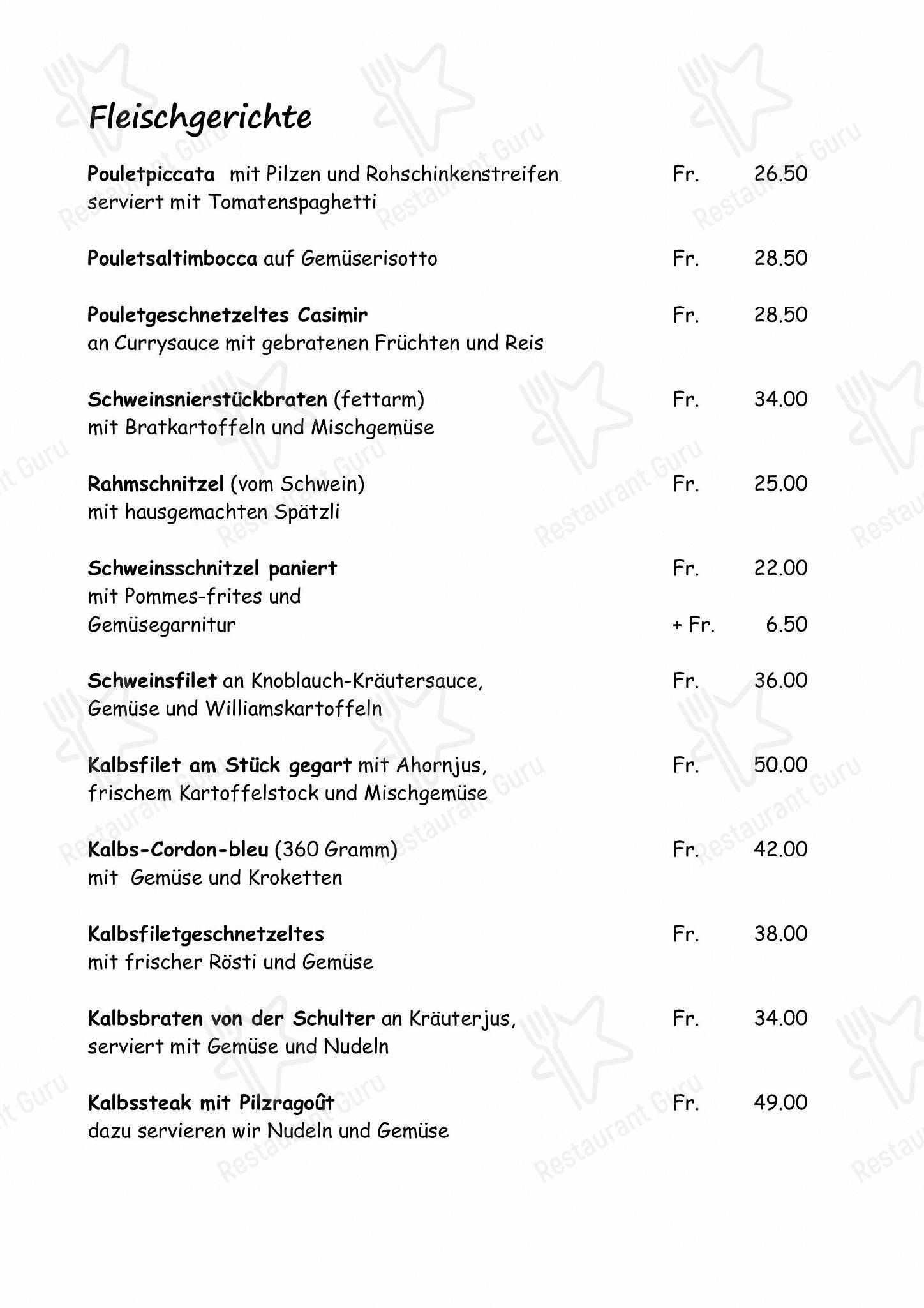 Меню ресторана Gasthaus Sternen - Крафт меню