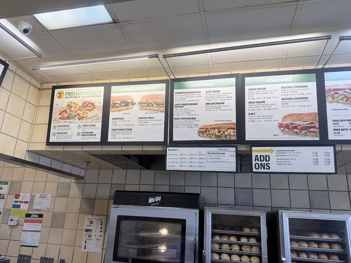 Subway меню