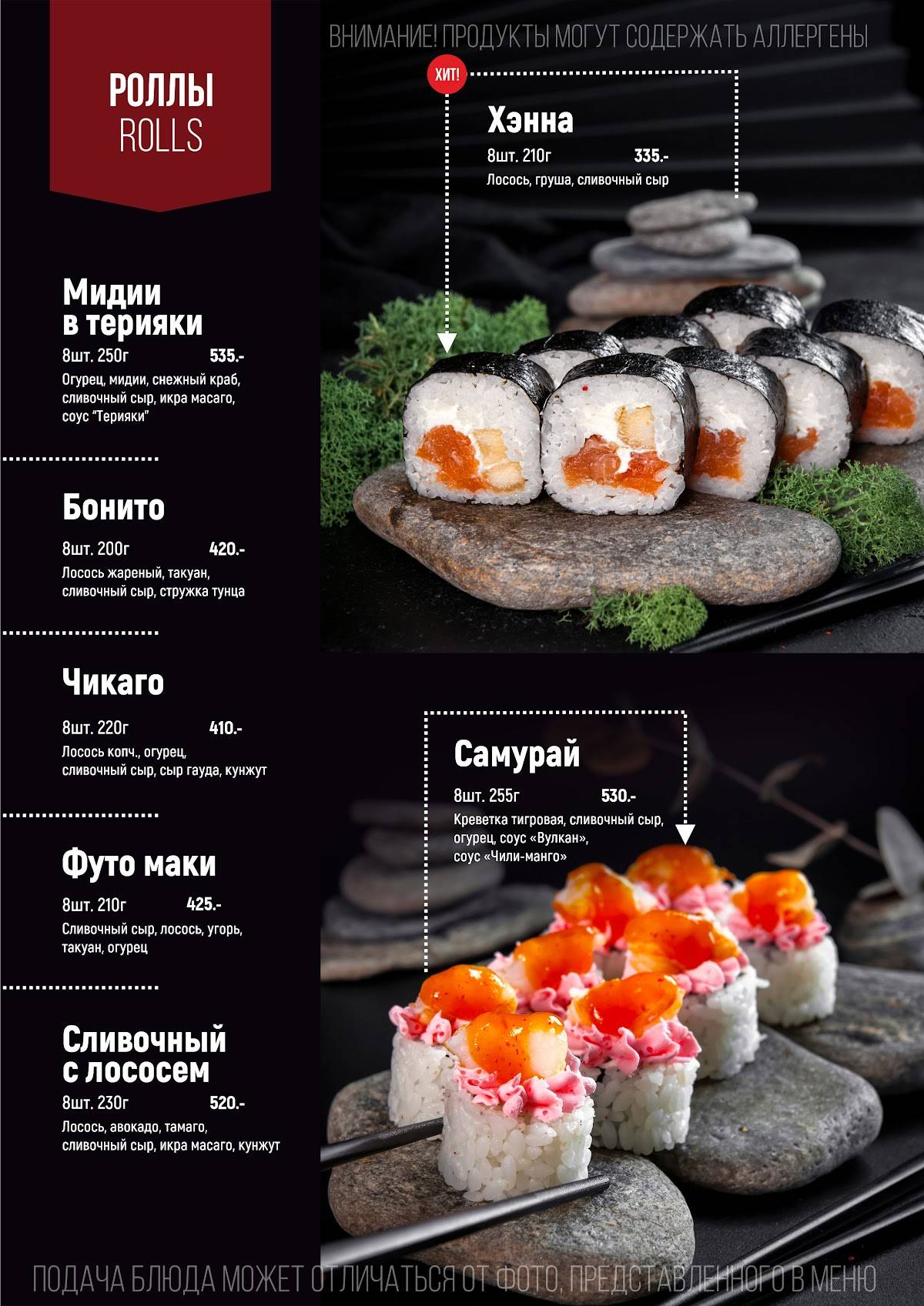 Sushi market меню