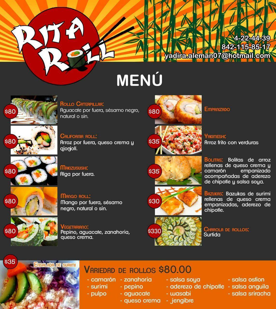 Sushi RitaRoll меню