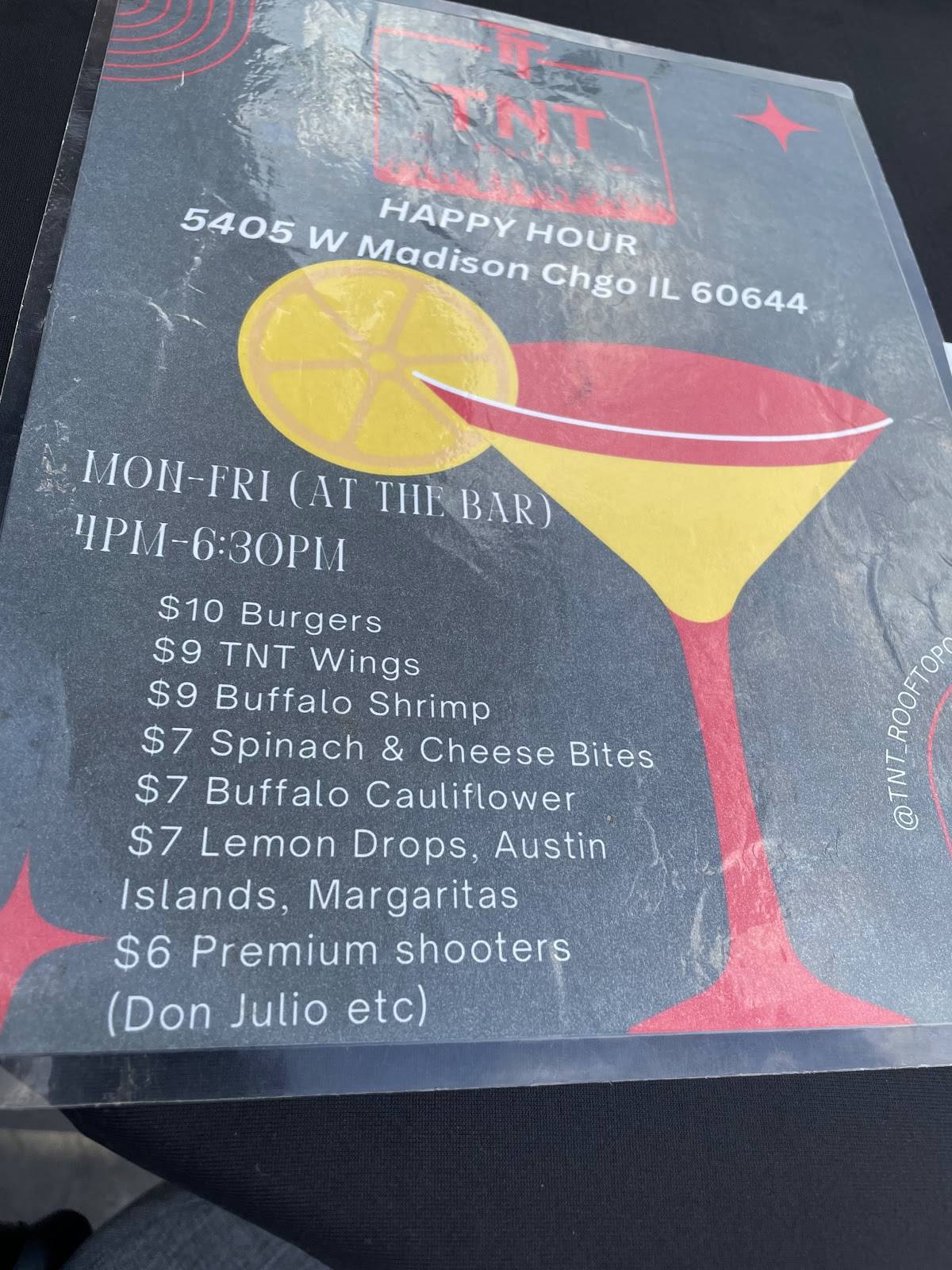 TNT Rooftop Restaurant меню