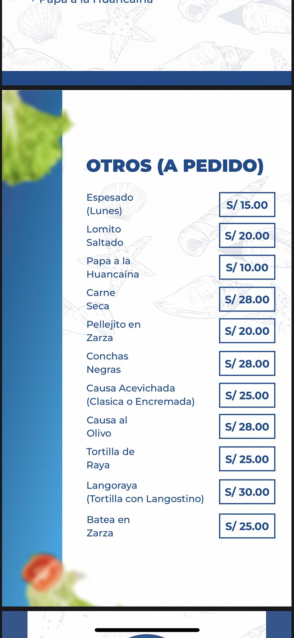 Ta que rico меню