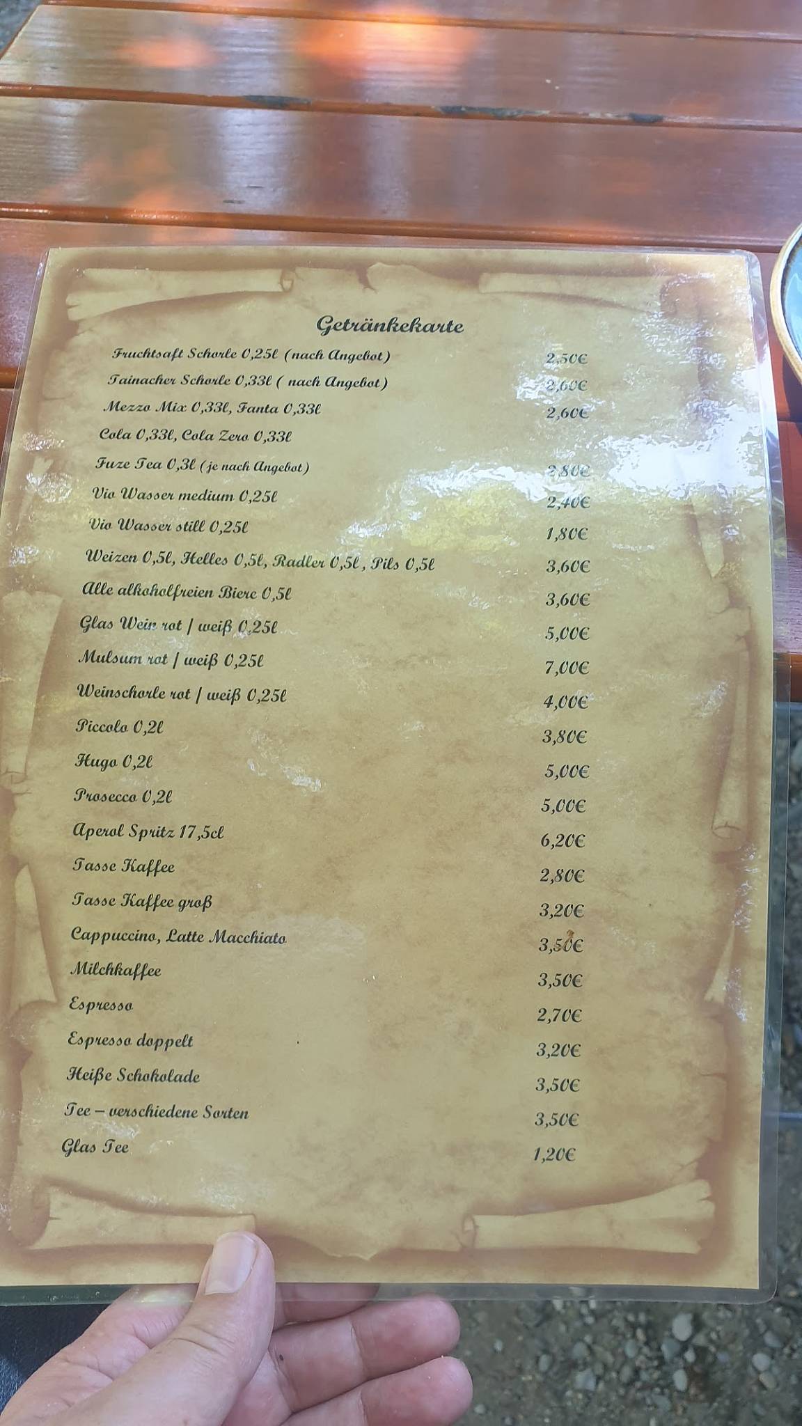 Taberna меню