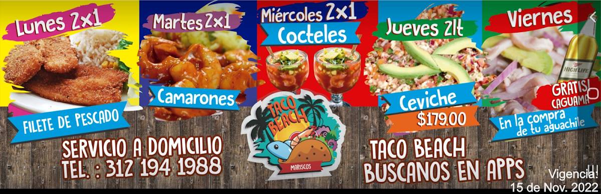 Taco Beach Tacubaya меню