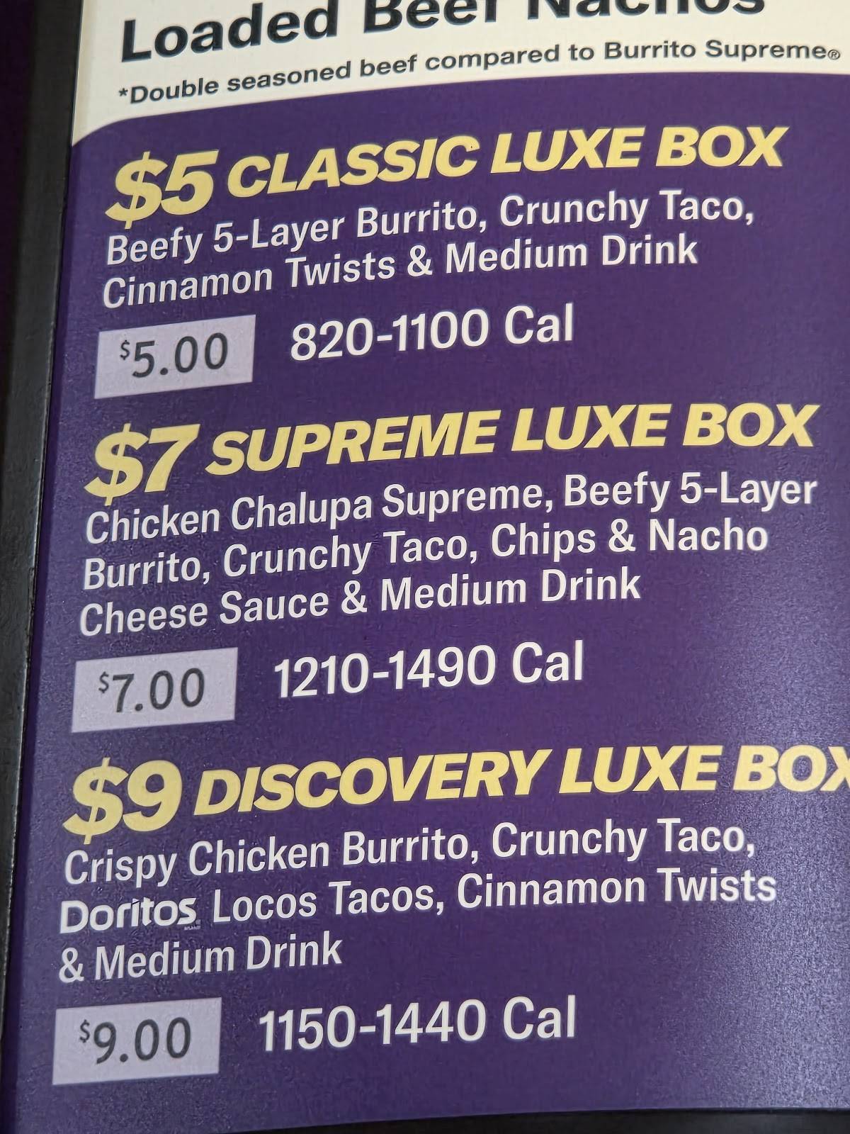 Taco Bell меню
