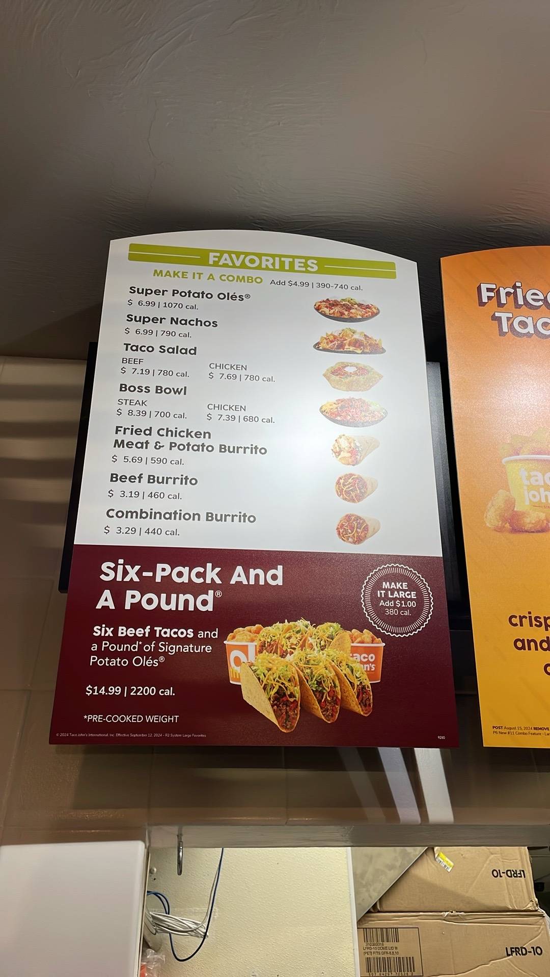 Taco John's меню