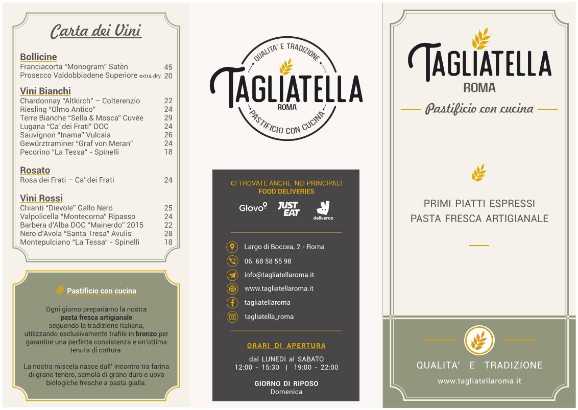 Tagliatella Roma меню