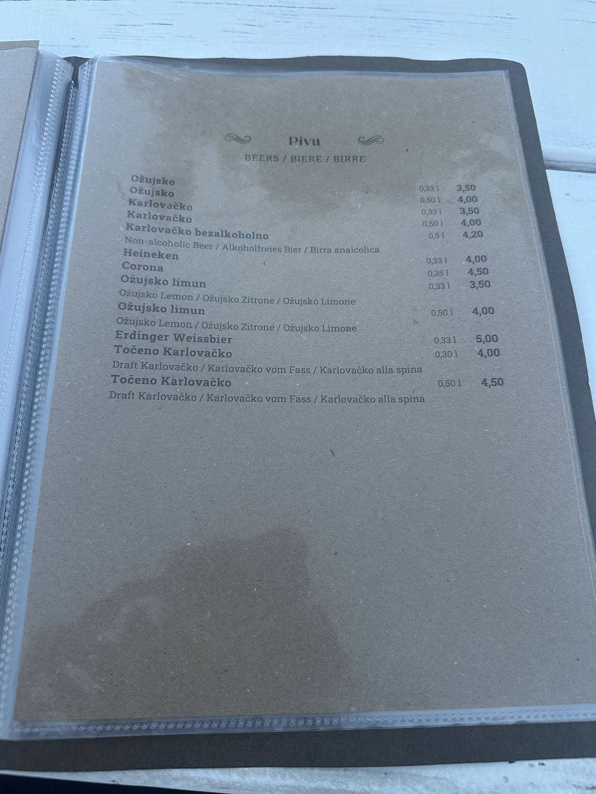 Taraca Grill restaurant меню