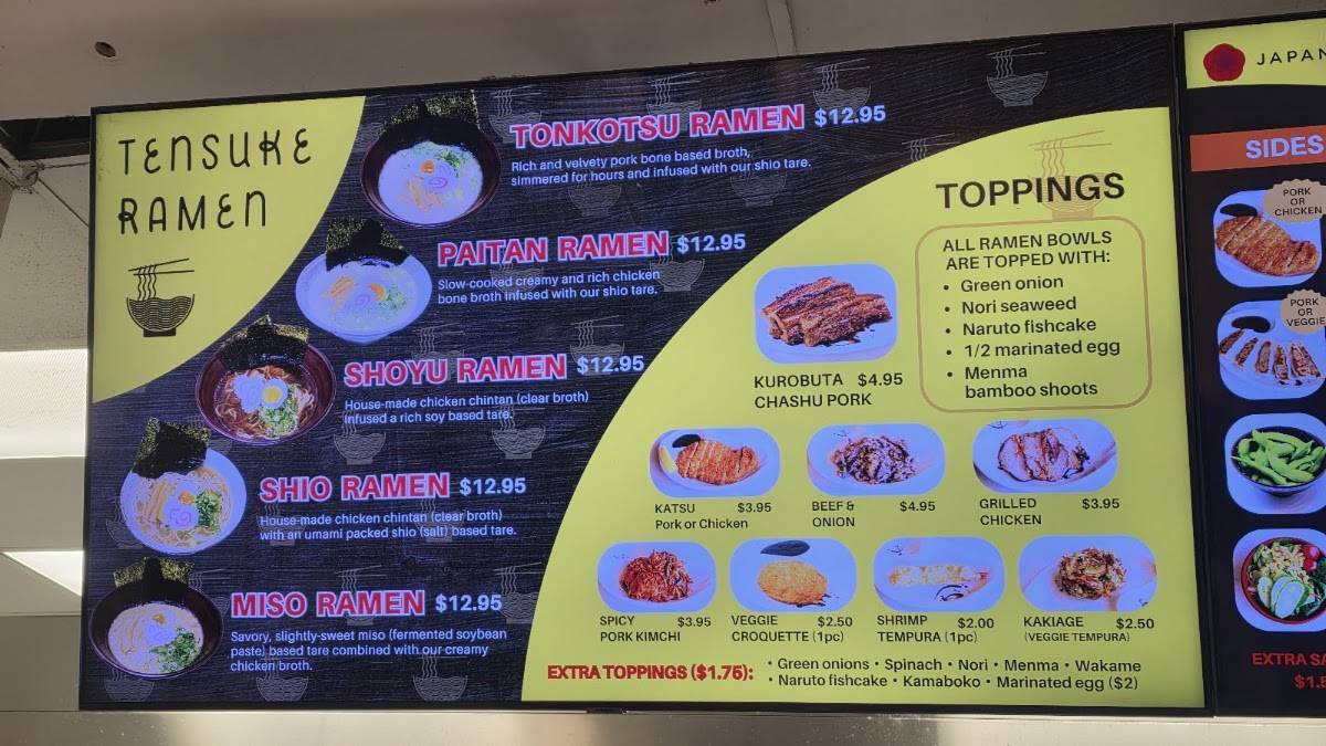 Tensuke Ramen меню