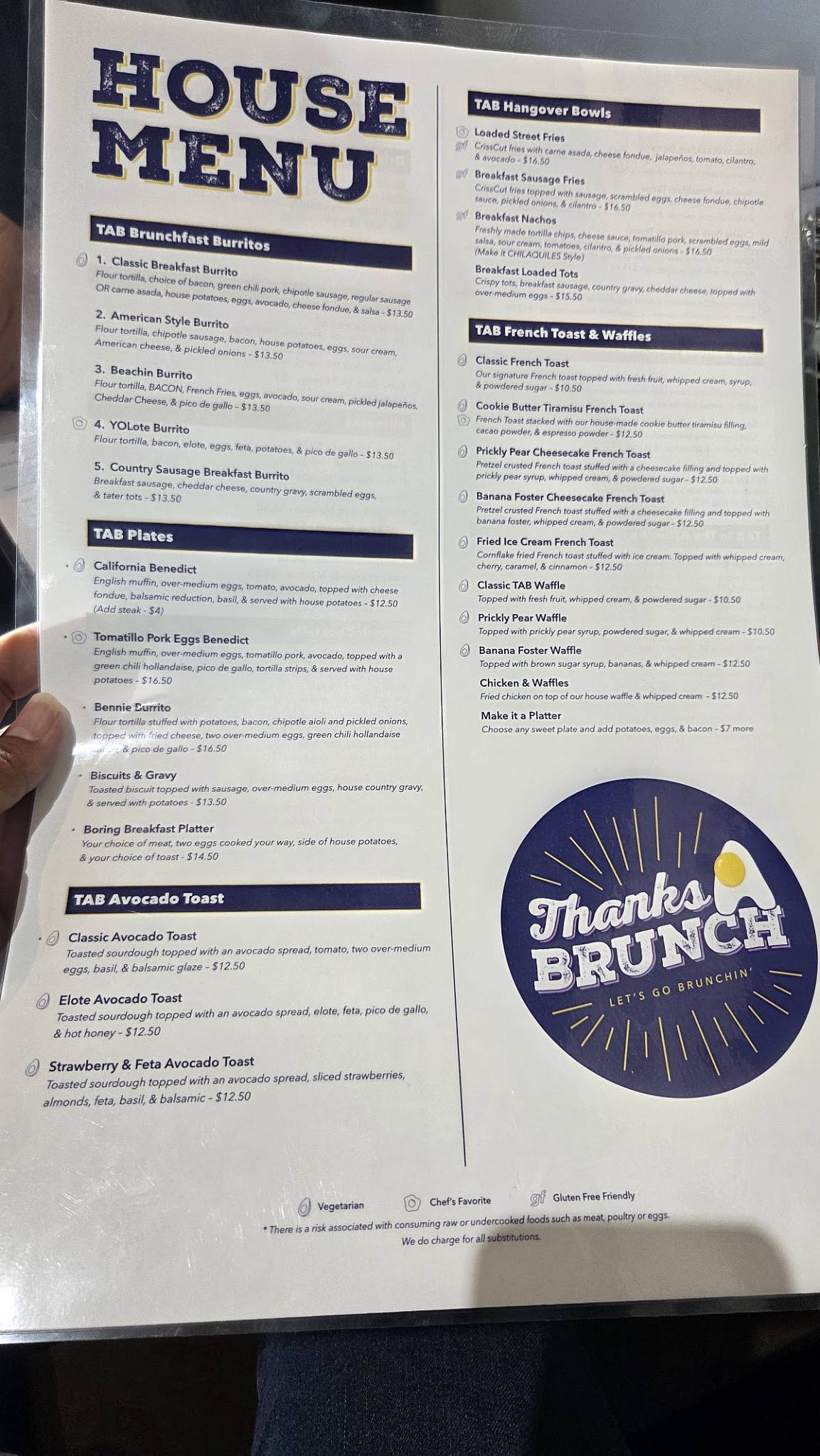 Thanks A Brunch - Gilbert меню