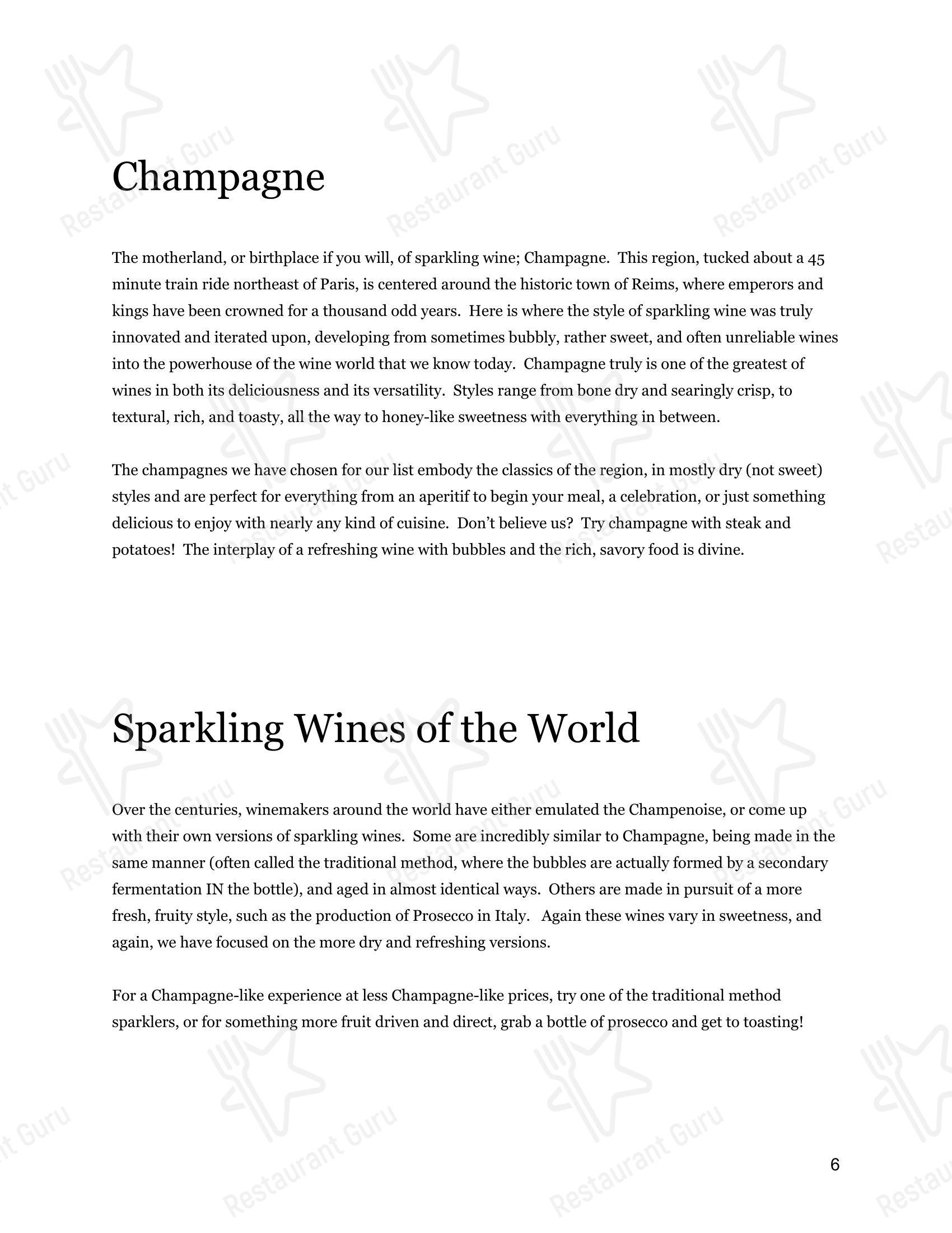 Меню стейк хауса The Boulder Cork - Lunch Menu