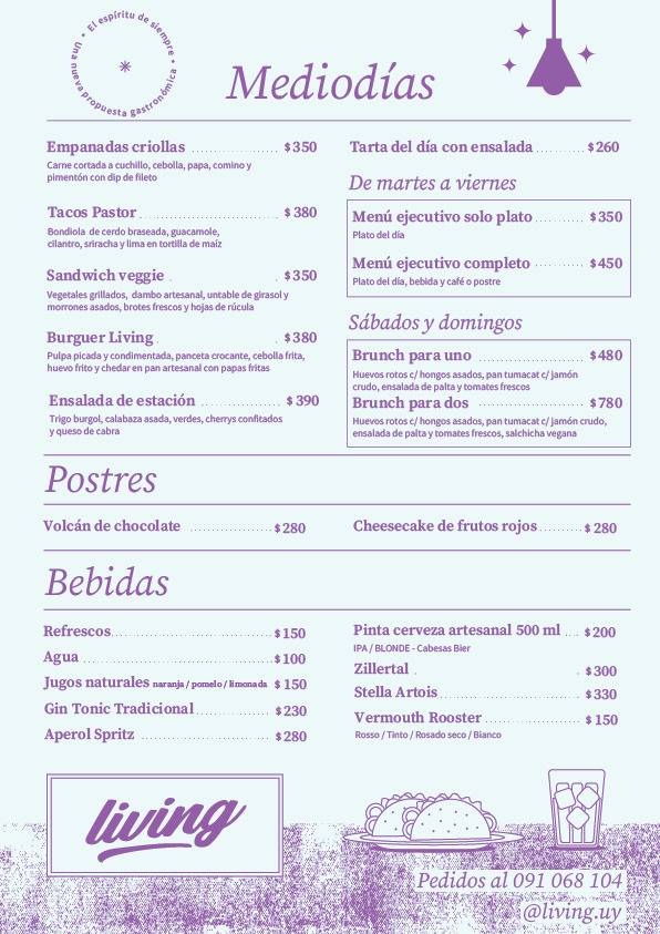 The Living Bar меню