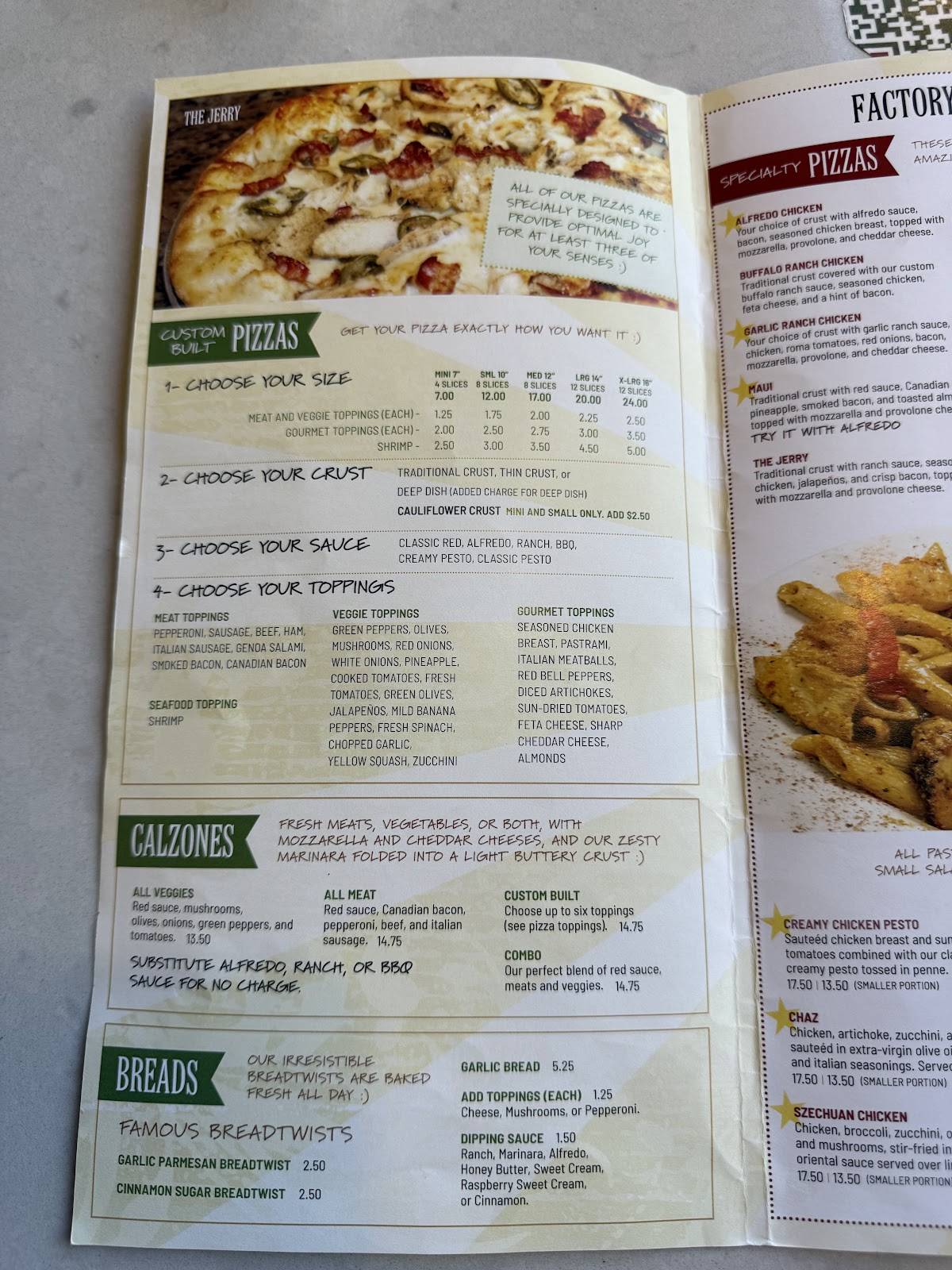 The Pizza Factory меню