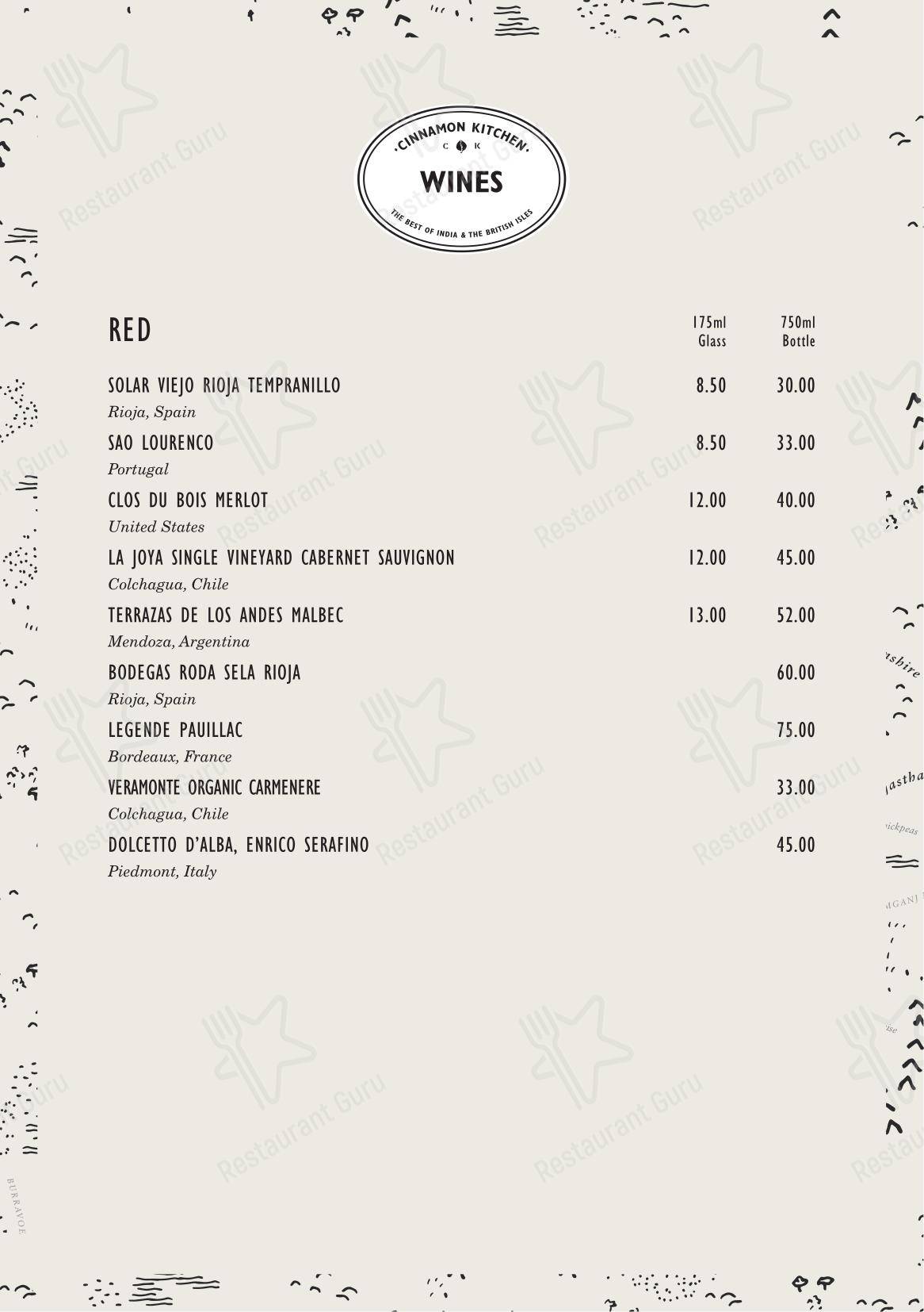 Меню паба и бара The Queens Hotel - Меню напитков