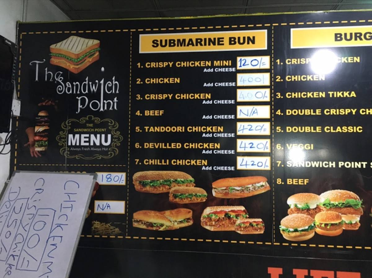The Sandwich Point меню