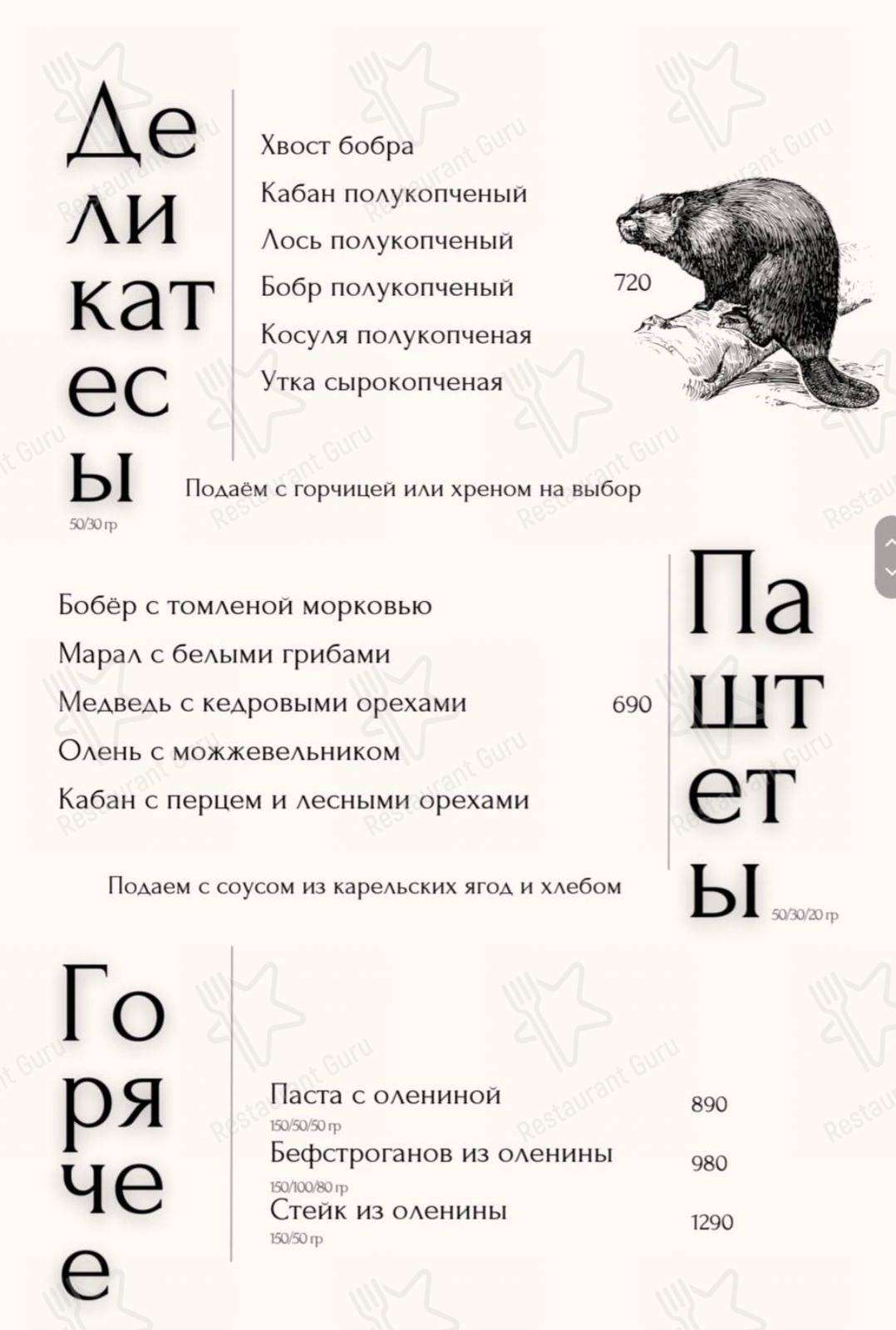 Меню Твилл - еда и напитки