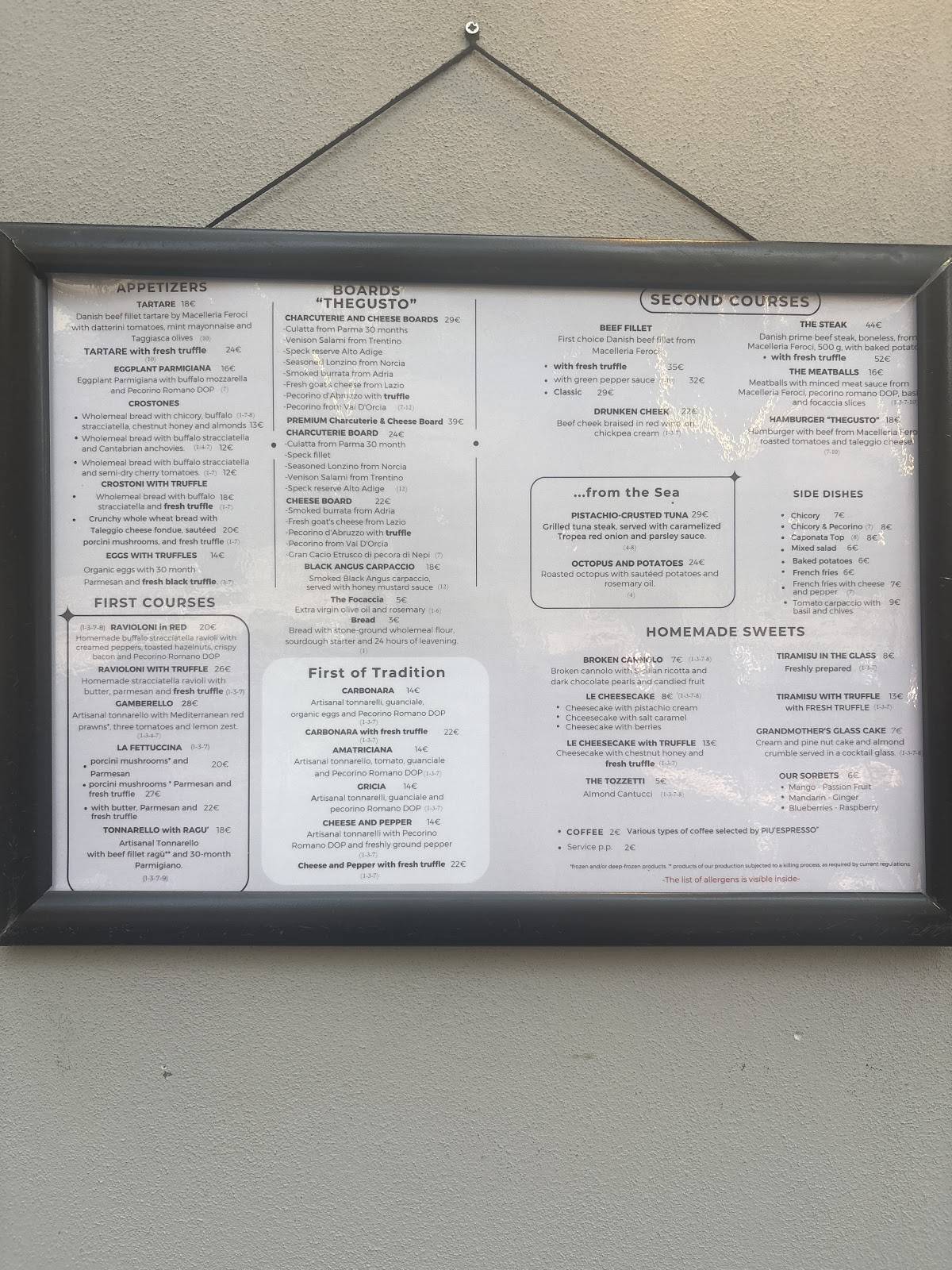 TheGusto Cucina con Enoteca меню