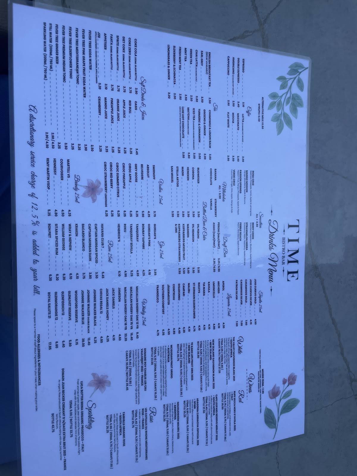 Time Bistro Bar меню