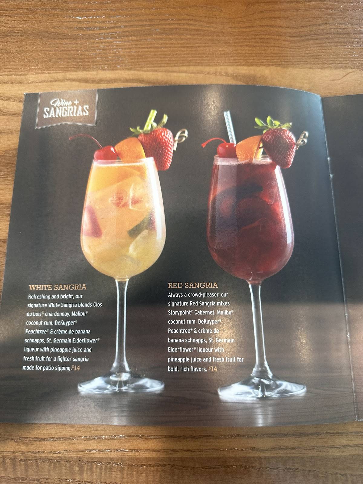 Tony Roma's меню