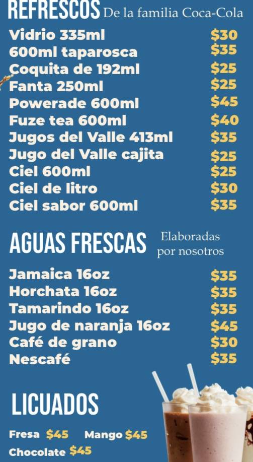 Tortas Río Verde меню