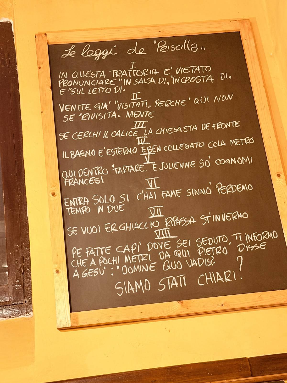 Trattoria Priscilla - since 1902 меню