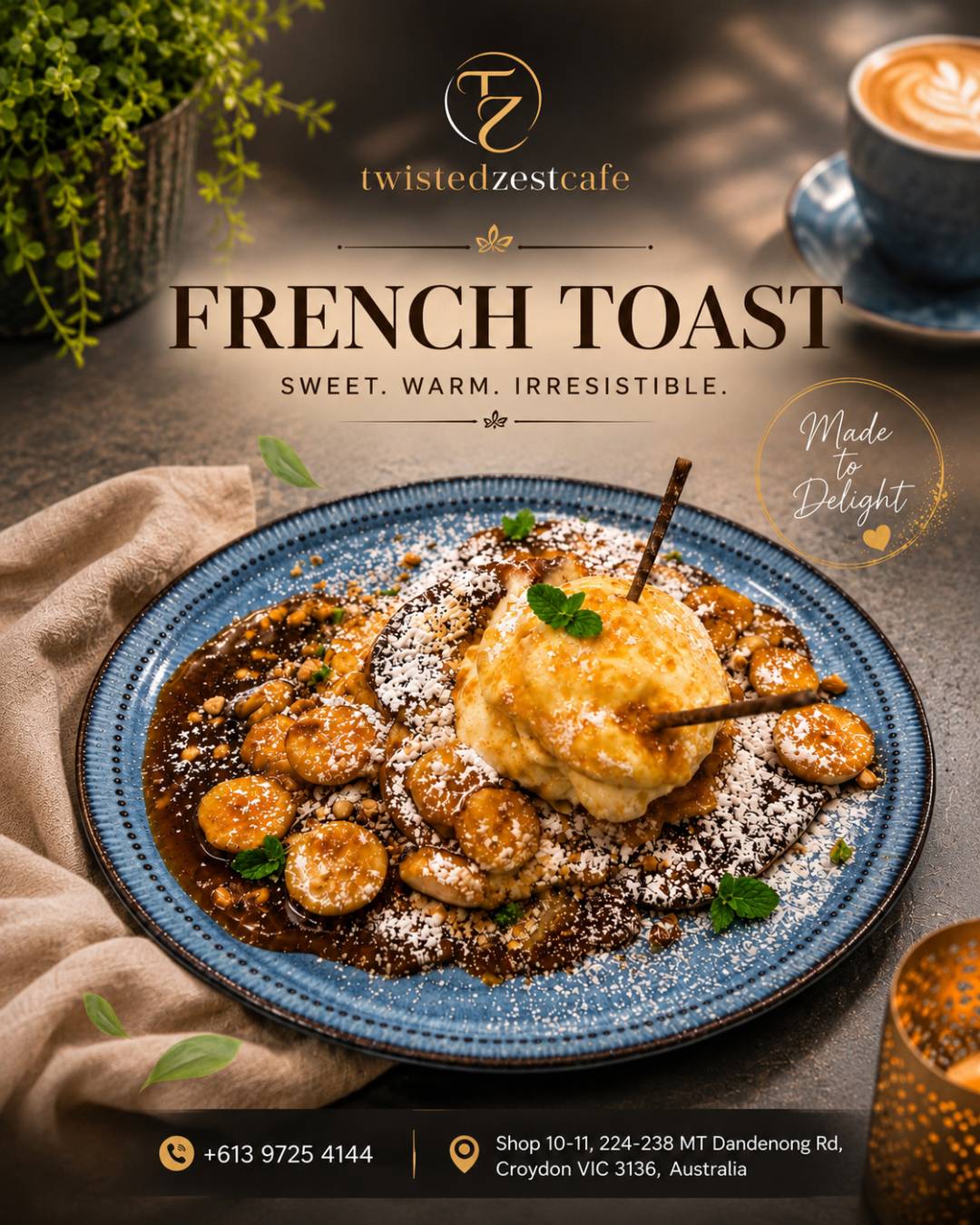 Twisted Zest Cafe and Restaurant меню