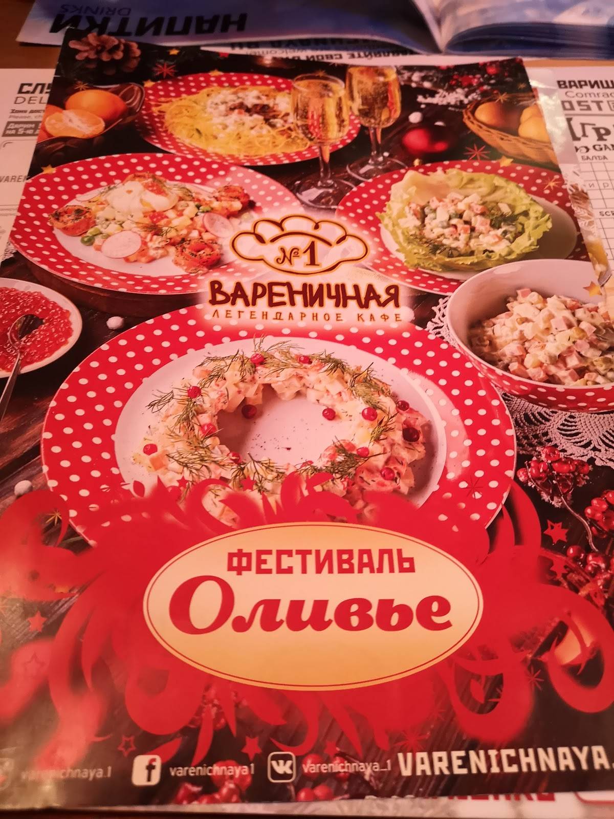 Вареничная №1 меню