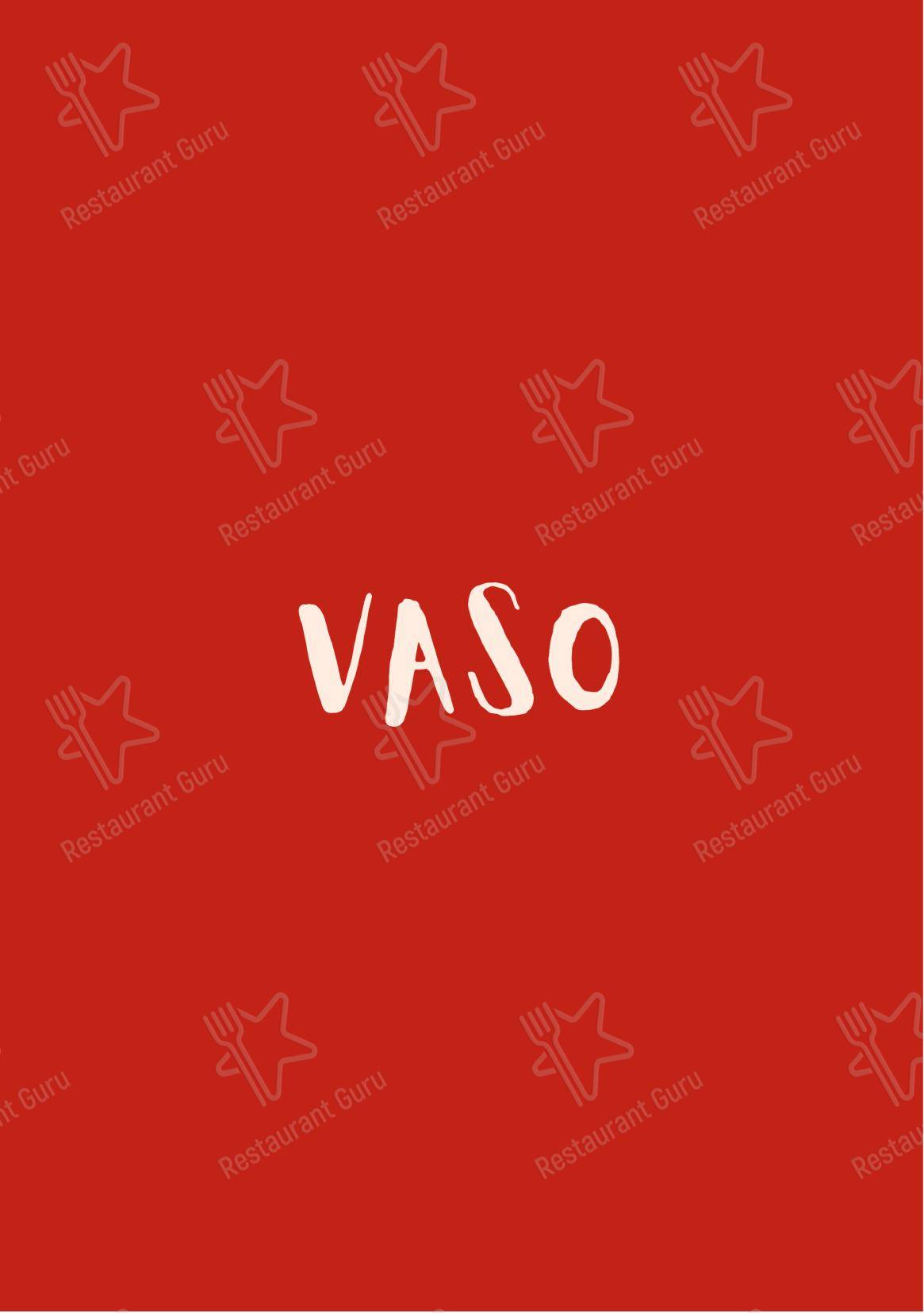 Vaso в Ноттингеме - Меню