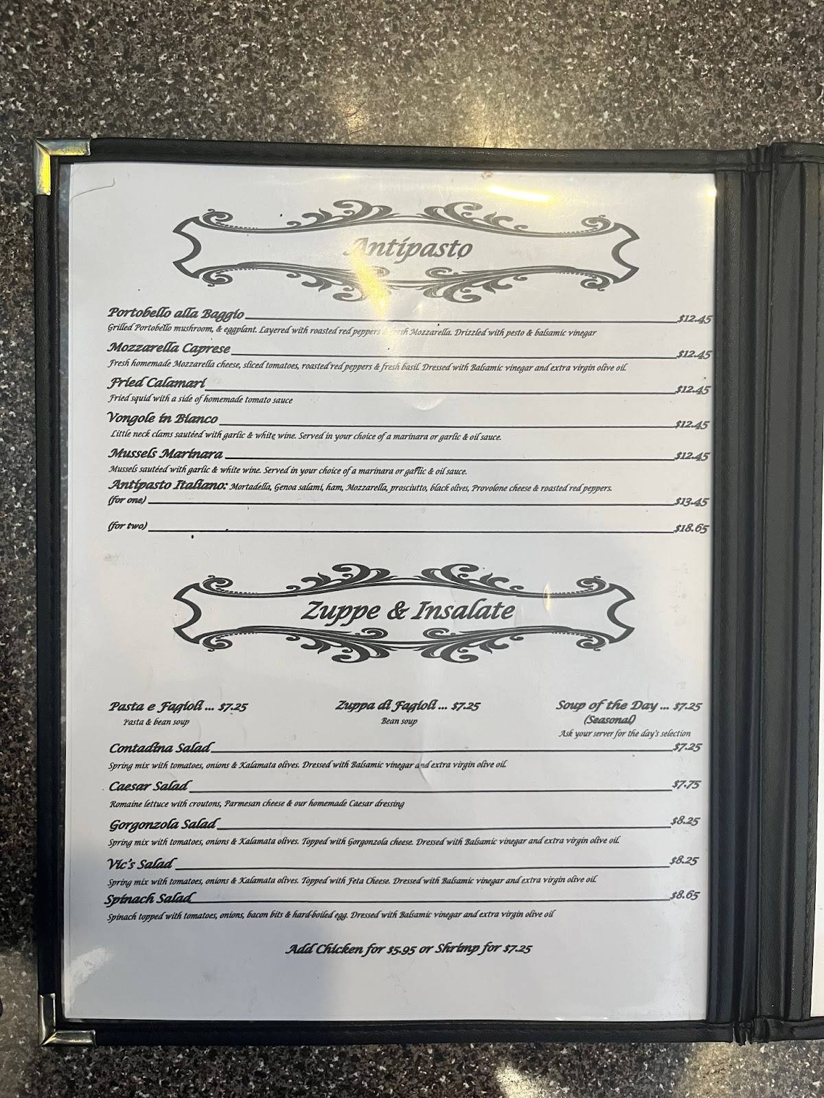 Vic's Italian Restaurant & Pizzeria меню