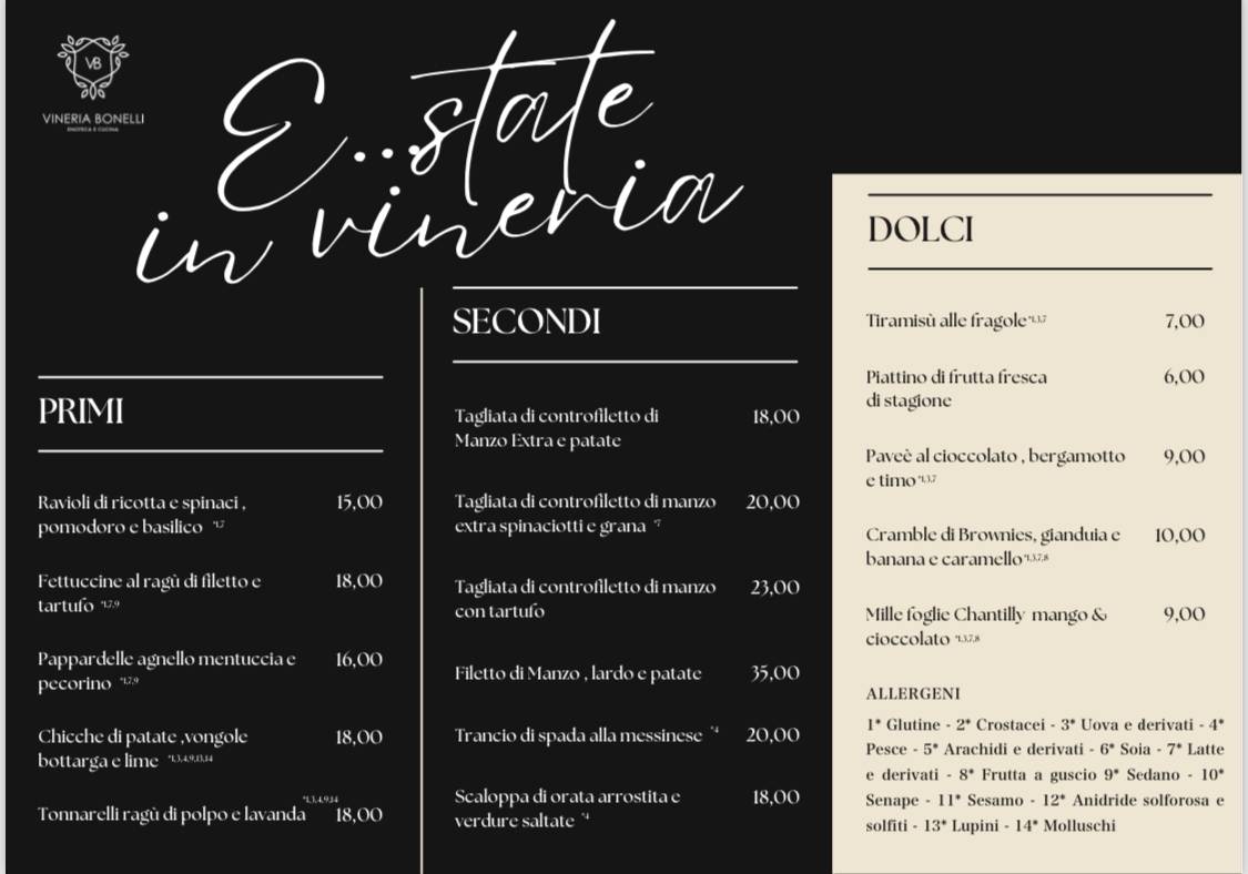 Vineria Bonelli меню