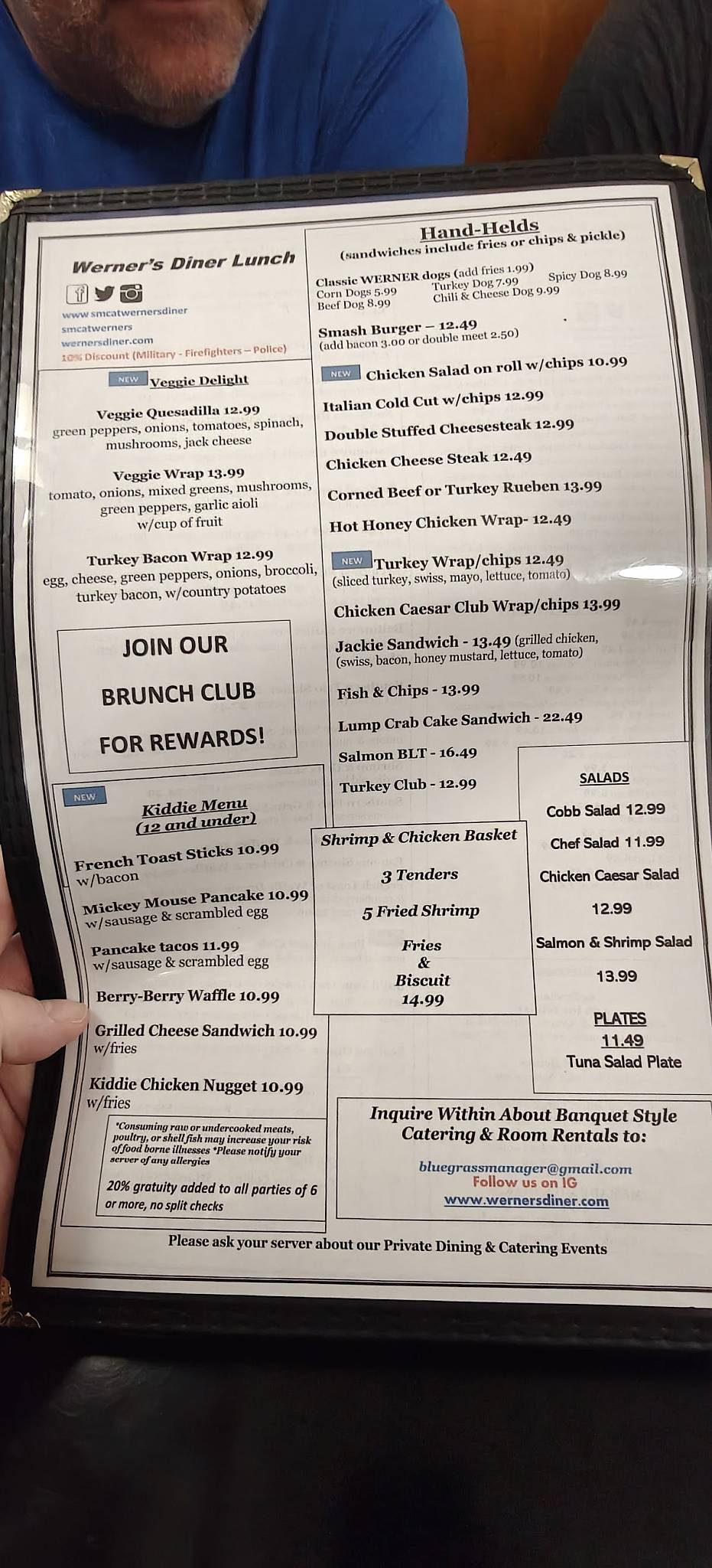 Werner's Diner меню