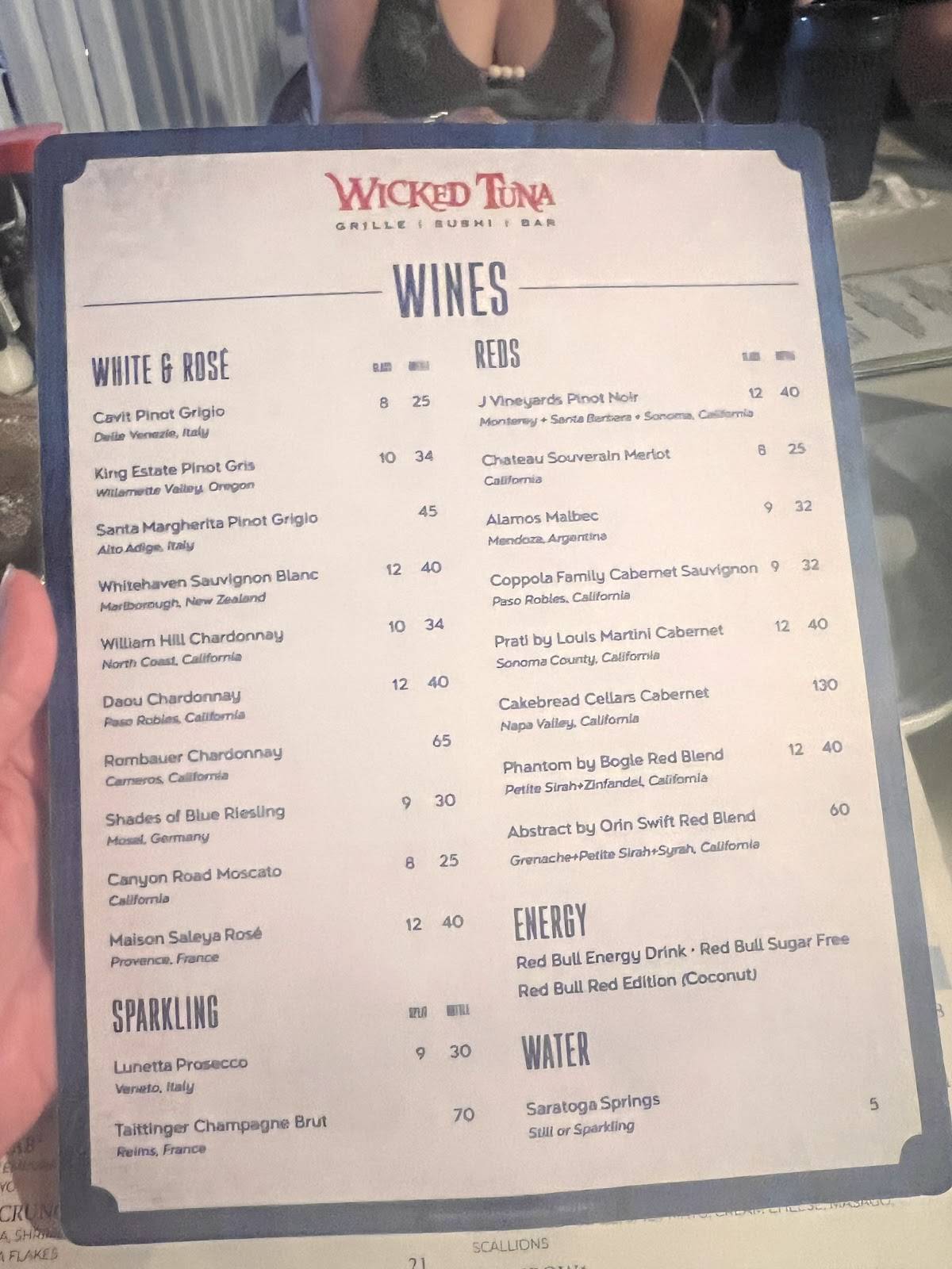 Wicked Tuna Grill, Sushi, Bar меню