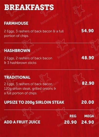 Wimpy Garden Route Mall меню