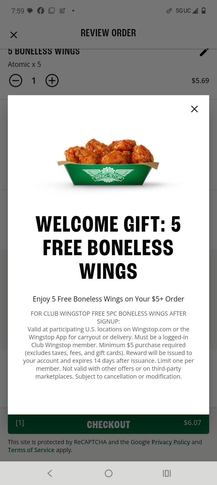 Wingstop меню