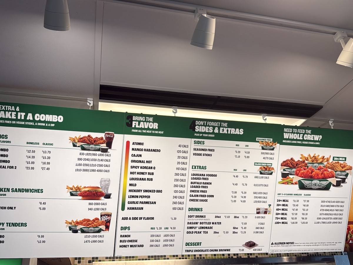 Wingstop меню