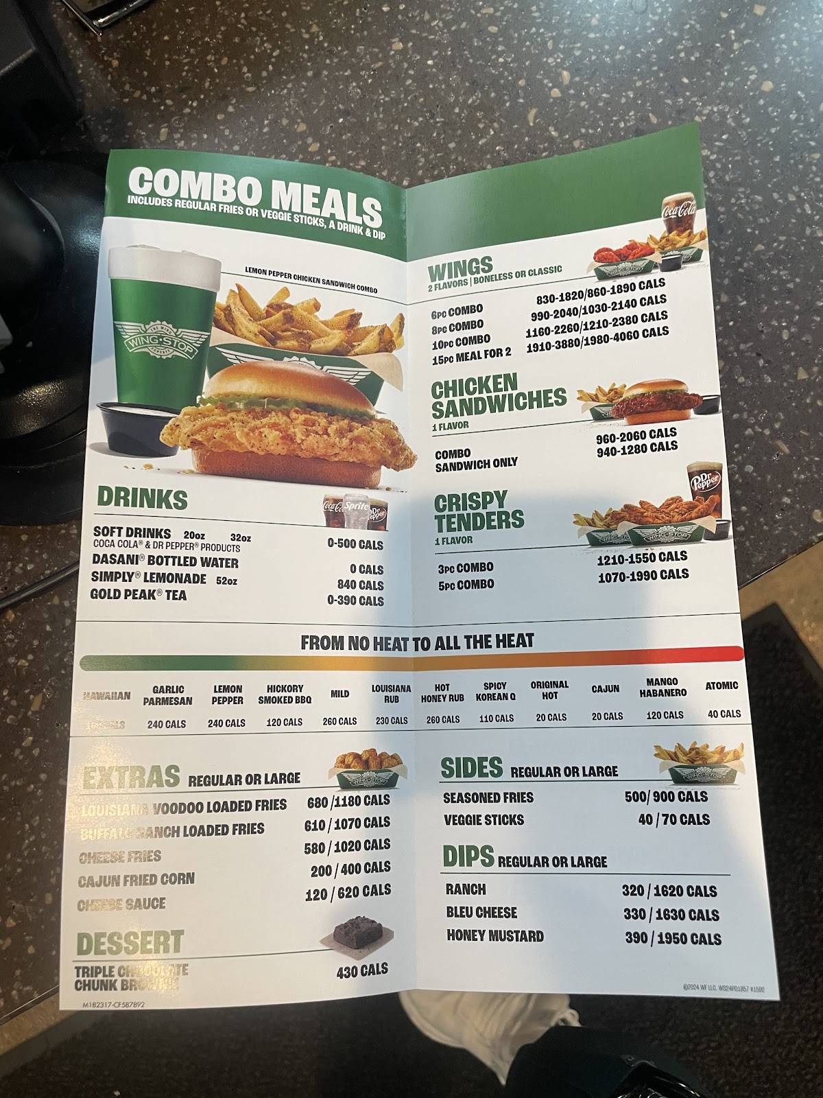 Wingstop меню