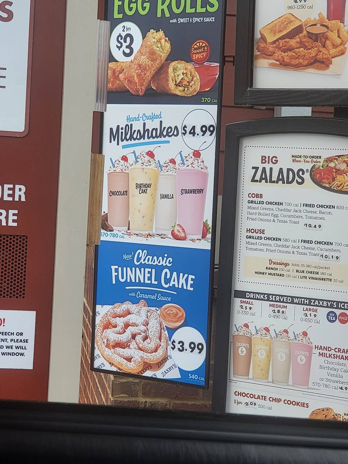 Zaxby's меню