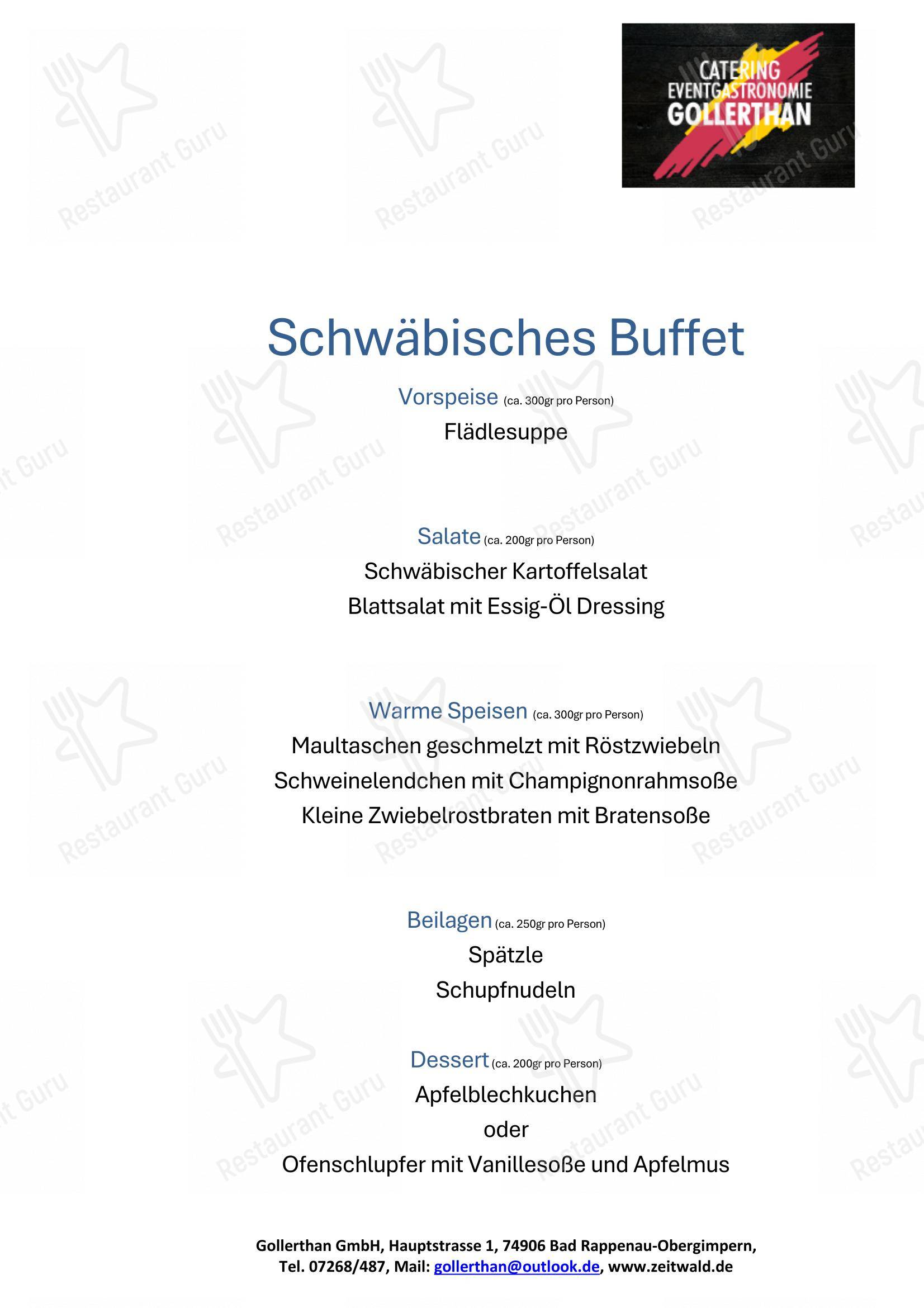 Меню ресторана Zeitwald Bad Rappenau - Меню напитков