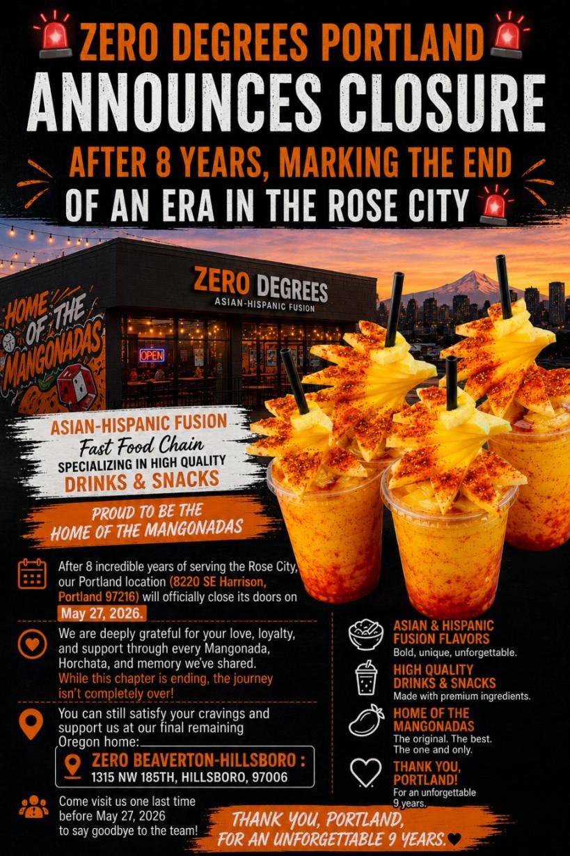 Zero Degrees Portland меню