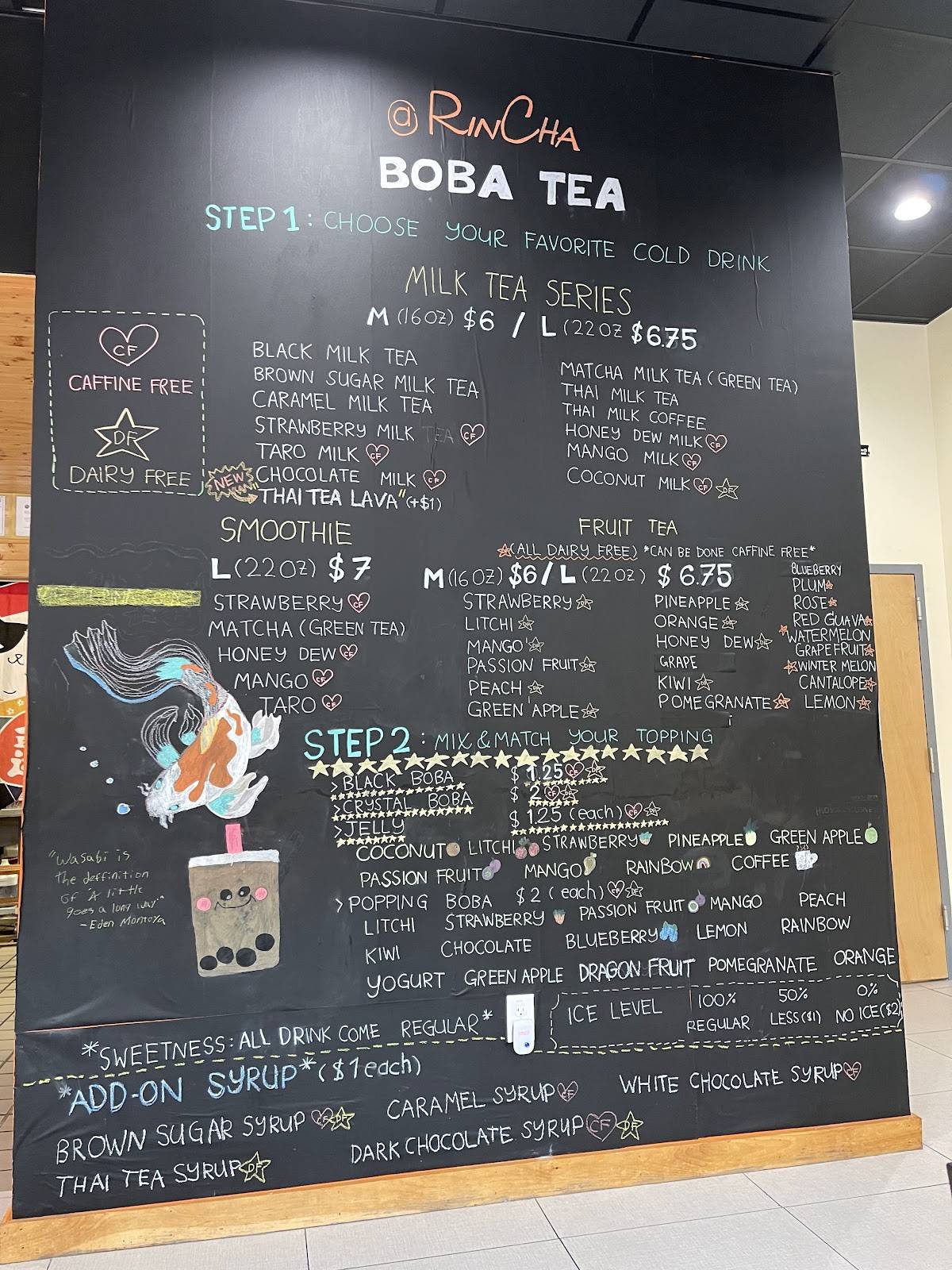 aRincha- Thai Sushi Boba меню