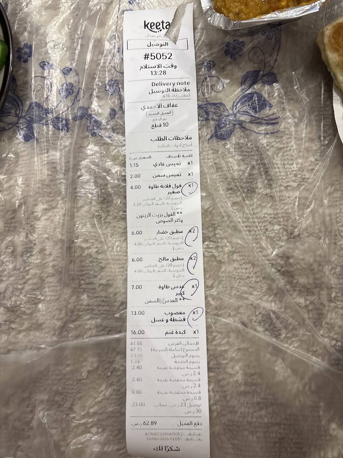 ابو نعمان меню