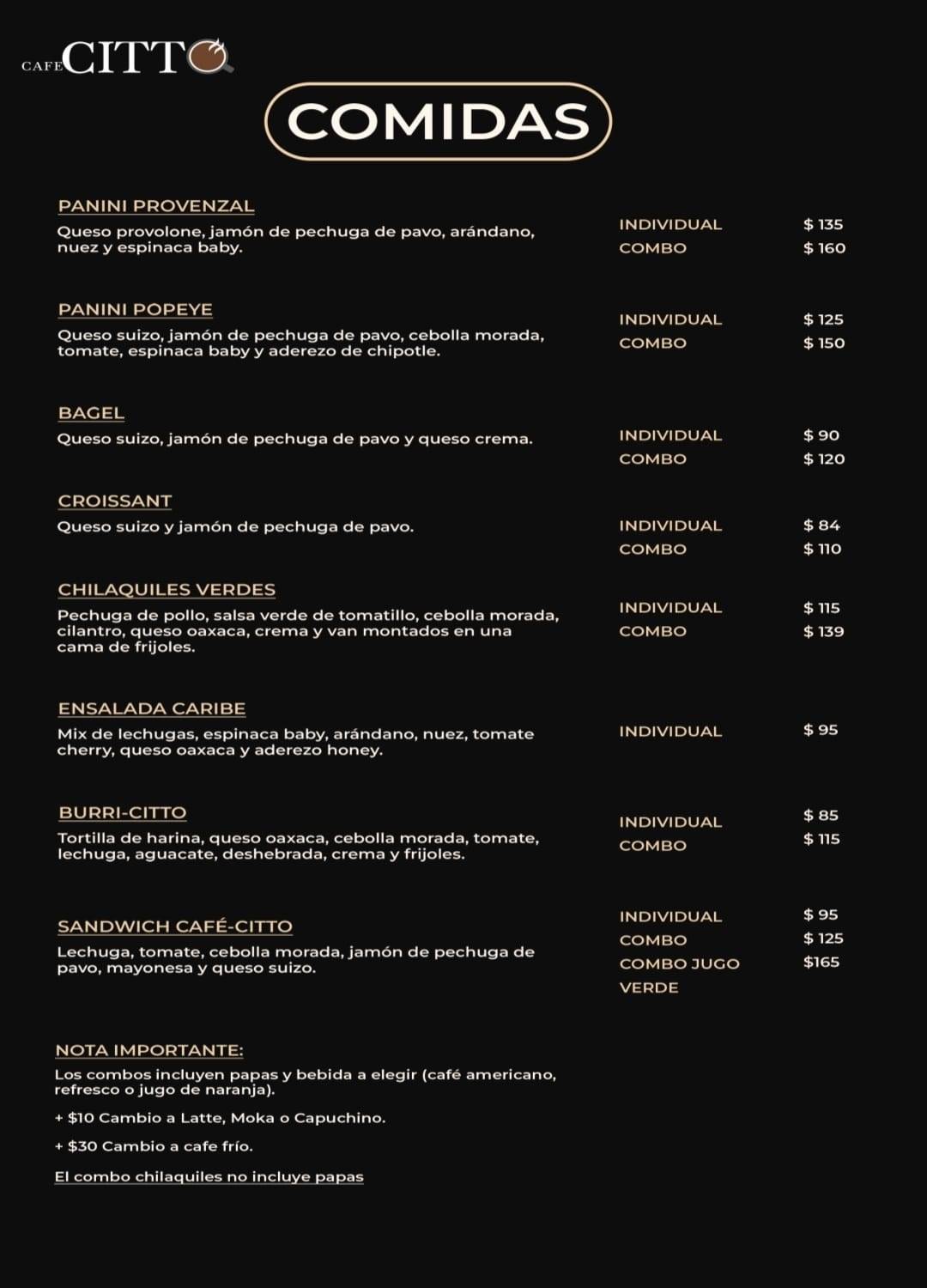 cafeCITTO меню