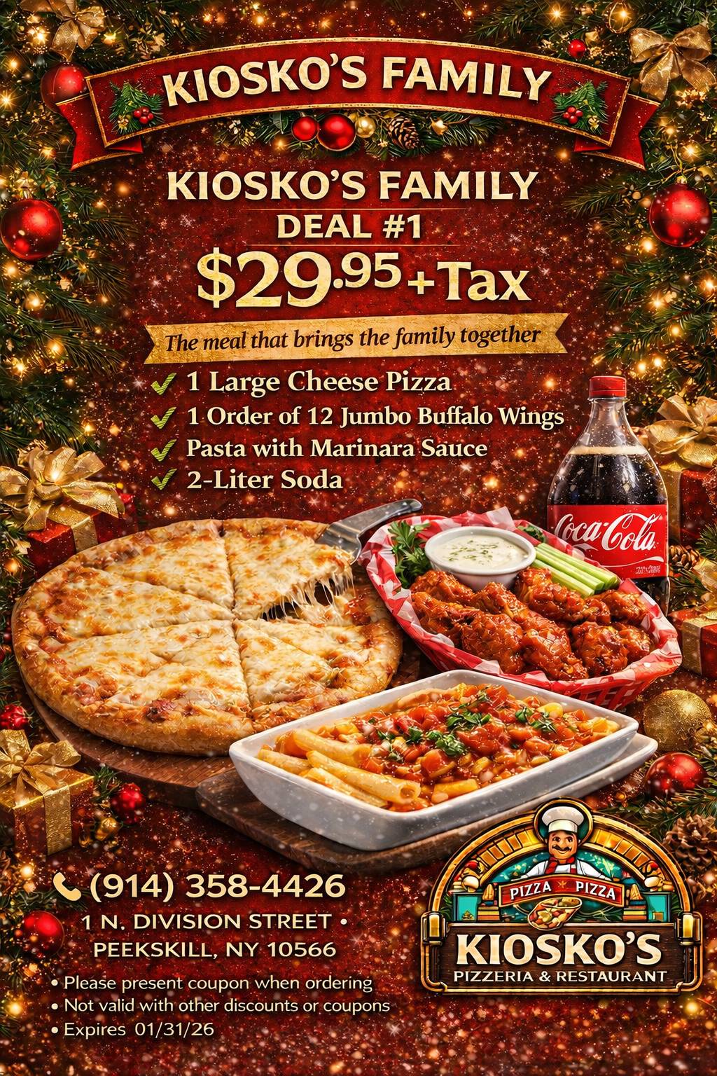 kiosko's Pizzeria & Restaurant меню