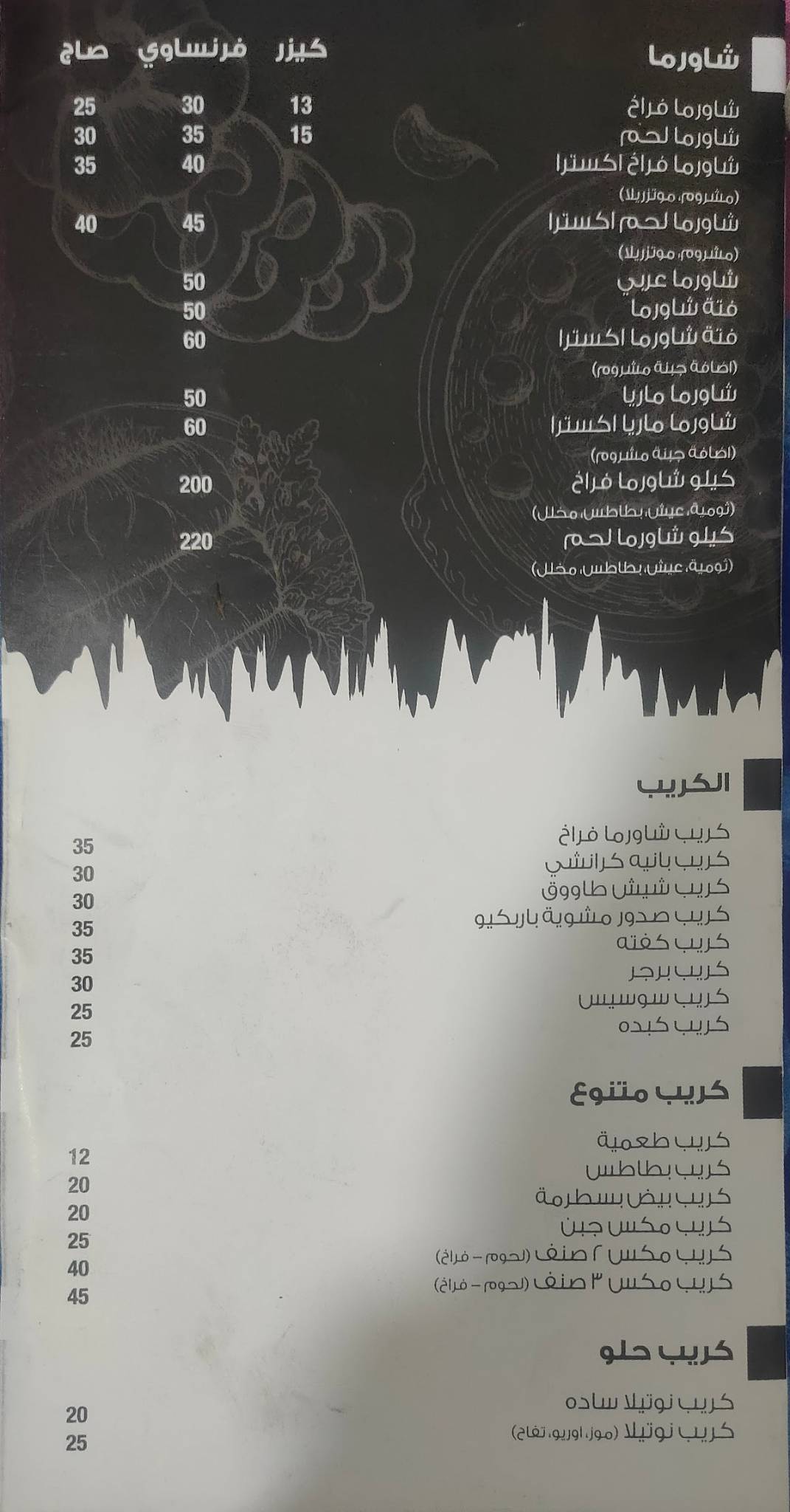 البرنس меню
